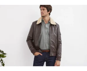 Bexley Blousons & Vestes Cuir*Blouson Aviateur Homme Everett Ii Marron
