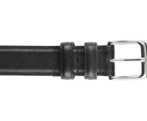 Bexley Ceintures*Ceinture Cuir Homme Avec Boucle Argent Brixton Silver Noir