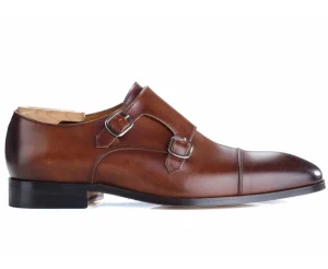 Bexley Chaussures Confort*Chaussures Homme Double Boucle Avec Patin Cheddington Chocolat Patine