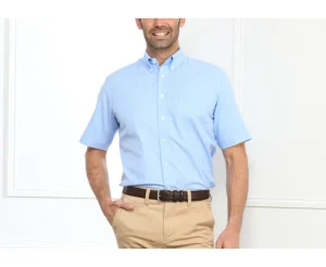 Bexley Chemises À Carreaux*Chemise Bleue Carreaux Fins Blancs - Poche Clayn Mc Bleu Clair Et Blanc