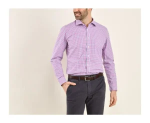 Bexley Chemises À Carreaux*Chemise Coton Blanc A Carreaux Roses, Bleus Et Blancs Ruggero Rose Bleu Et Blanc