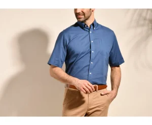 Bexley Coupe Confort*Chemise Coton Et Lin Poche Poitrine Colten Mc Indigo