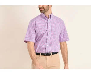 Bexley Chemises À Carreaux*Chemise Coton Poche Poitrine Cullen Mc Rose Bleu Et Blanc