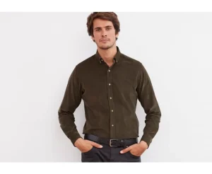 Bexley Chemises Flanelle & Velours*Chemise En Velours Wayne Kaki