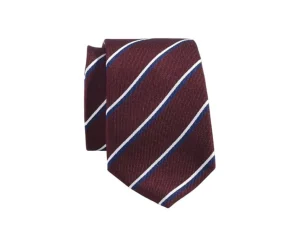 Bexley Cravates, Noeuds Papillon & Pochettes*Cravate Homme Soie Bordeaux Rayee Marine Et Ecru | Bordeaux Marine Et Ecru