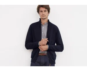 Bexley Pulls En Laine*Gilet Zippe Homme Laine Kanty Navy