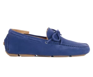 Bexley Mocassins & Drivers*Mocassin Ete Homme Cuir Deltona Velours Bleu Ocean