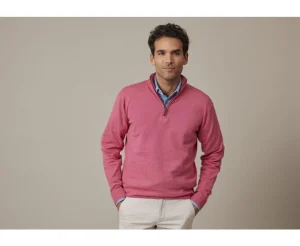Bexley Pulls En Coton Bio/Cachemire*Pull Fin Homme Coton/Cachemire Col Zippe Vlad Framboise Chine