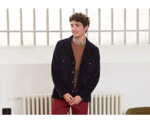 Bexley Blousons & Vestes Toile*Veste Saharienne En Velours Florencien | Navy