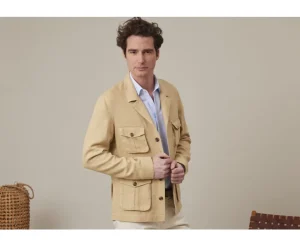 Bexley Blousons & Vestes Toile*Veste Saharienne Homme Jalbert Beige